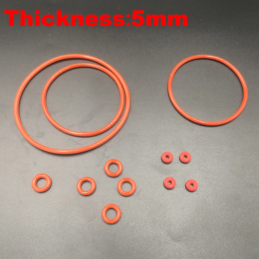 

80x5 80*5 85x5 85*5 90x5 90*5 95x5 95*5 (OD*Thickness) 5MM Food Grade Red Silicone Rubber Oil Seal O Ring O-Ring Gasket