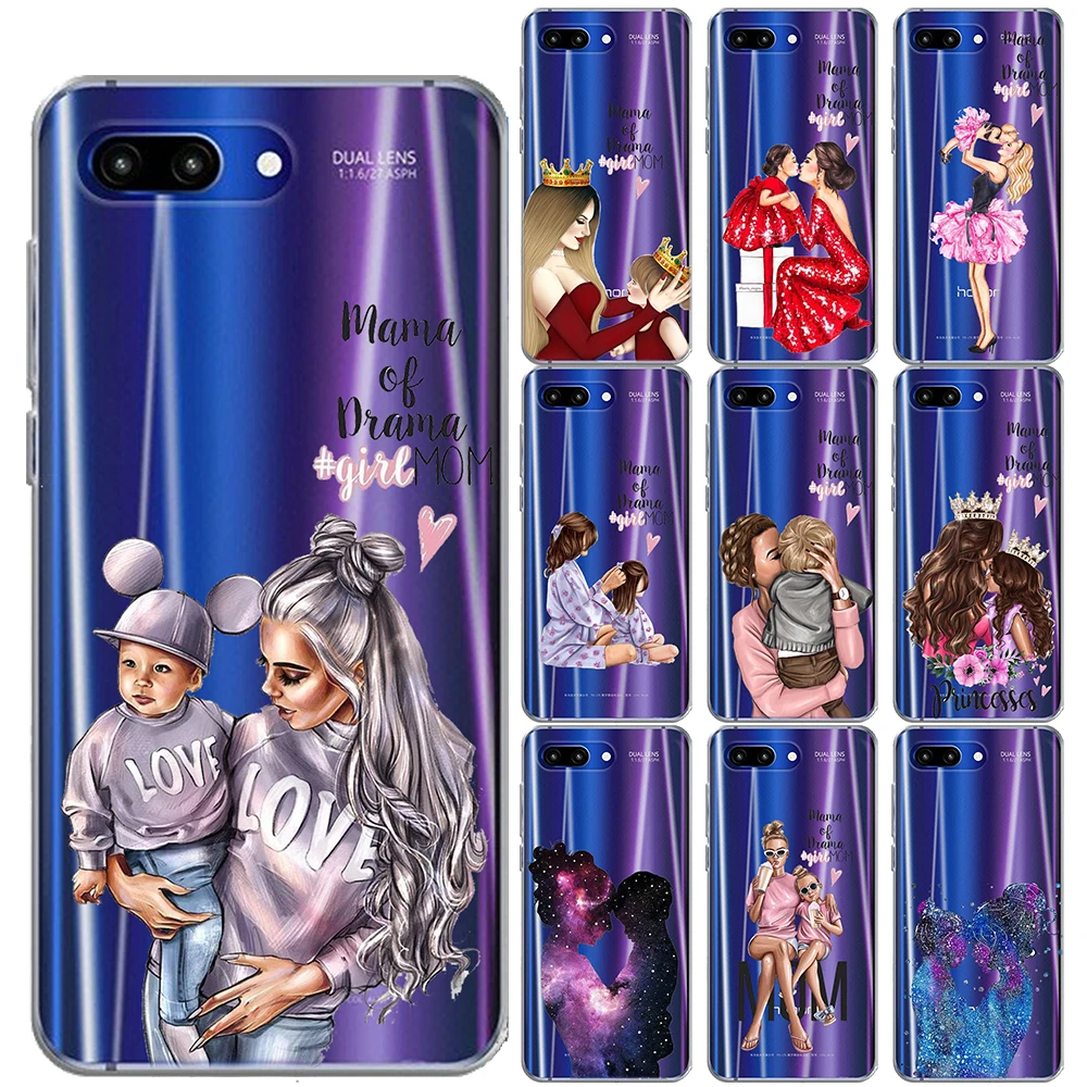 Мягкий ТПУ чехол для мамы и девочки Huawei Honor 9 10 Lite View 20 8X 8C 7A Y5 Y6 II Y3 Y7 2017 Y9 2018 2019 NOVA 4 3