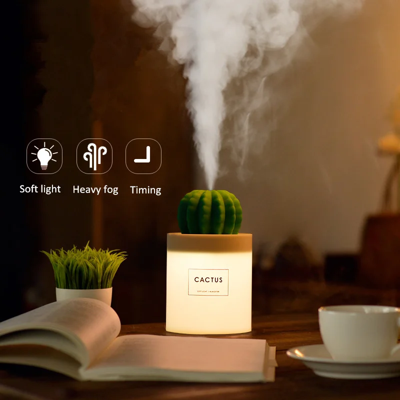 280ML Ultrasonic Air Humidifier Creative Cactus Night Lihgt Essential Aromatherapy Diffuser USB Mist Maker Fogger For Home Car
280ML Ultrasonic Air Humidifier Creative Cactus Night Lihgt Essential Aromatherapy Diffuser USB Mist Maker Fogger For Home Car