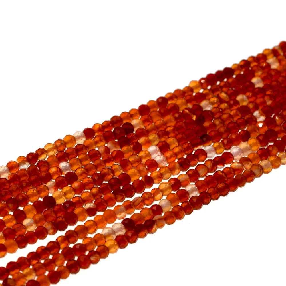 Fashion diy 4mm faceted cut rondelle Natural orange carneline beads full strand