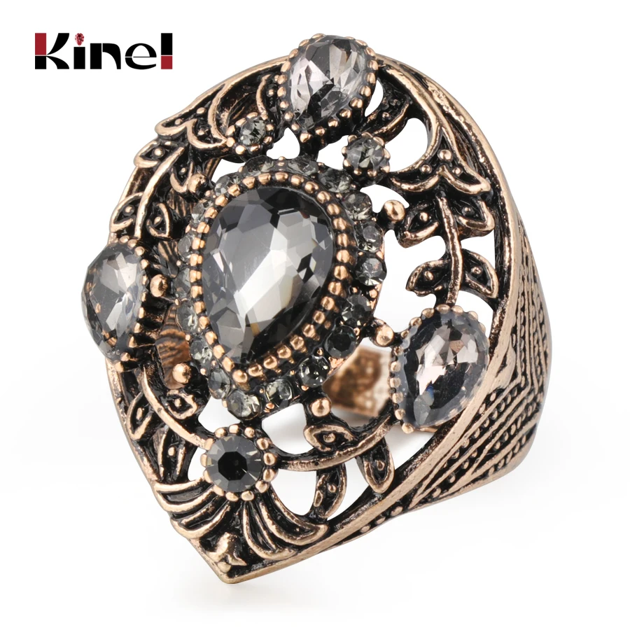 Kinel Vintage Jewelry Wholesale Gray Crystal Ring For Women Antique Gold Color Wedding Party Accessories Gifts 2019 New
Kinel Vintage Jewelry Wholesale Gray Crystal Ring For Women Antique Gold Color Wedding Party Accessories Gifts 2019 New