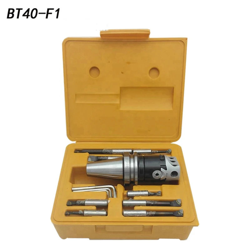 BT40 M16 Boring tool set BT40 taper, F1-18 75mm boring head with BT40 shank and 12pcs 18mm boring bars, boring head set
BT40 M16 Boring tool set BT40 taper, F1-18 75mm boring head with BT40 shank and 12pcs 18mm boring bars, boring head set