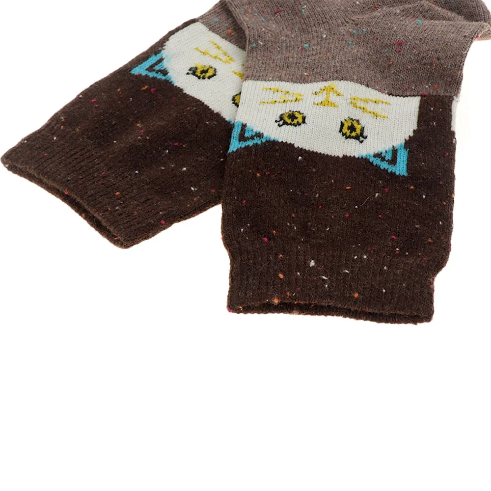 Модные женские хлопковые носки с рисунком кота теплые для девочек сезон