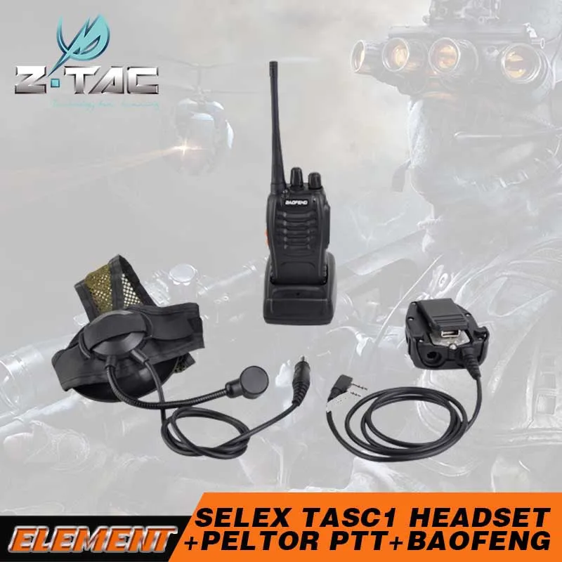Тактические наушники Z Selex TASC1 с Peltor PTT Push-Talk PTT BAOFENG 888S BF, радиостанция Z028-S112-KEN
Тактические наушники Z Selex TASC1 с Peltor PTT Push-Talk PTT BAOFENG 888S BF, радиостанция Z028-S112-KEN