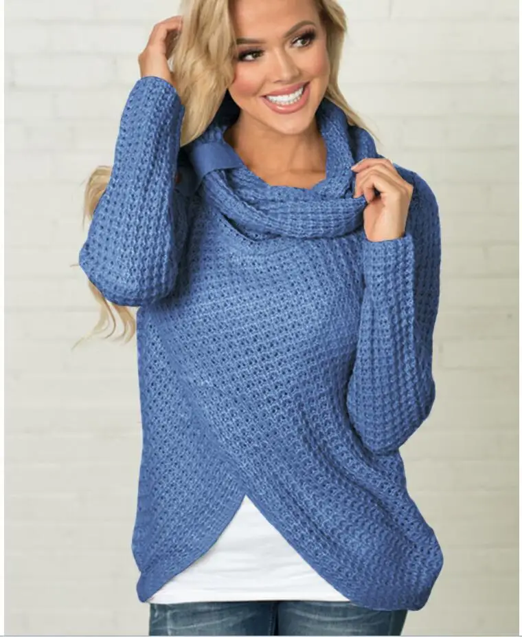 autumn and winter hot sale basic women sweaters computer knitted scarf collar pullovers criss-Cross solid button sweaters
autumn and winter hot sale basic women sweaters computer knitted scarf collar pullovers criss-Cross solid button sweaters