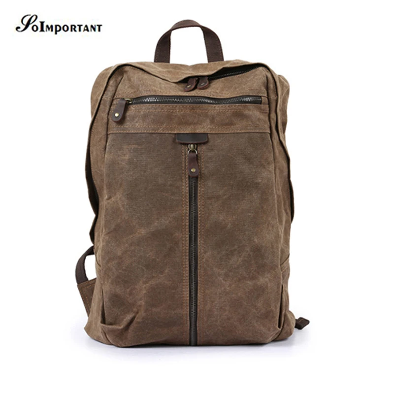 Waterproof Laptop Backpack Men Oil Wax Canvas With Leather Women Backpack Female Shoulder Male Large Capacity Travel Bags
Waterproof Laptop Backpack Men Oil Wax Canvas With Leather Women Backpack Female Shoulder Male Large Capacity Travel Bags
