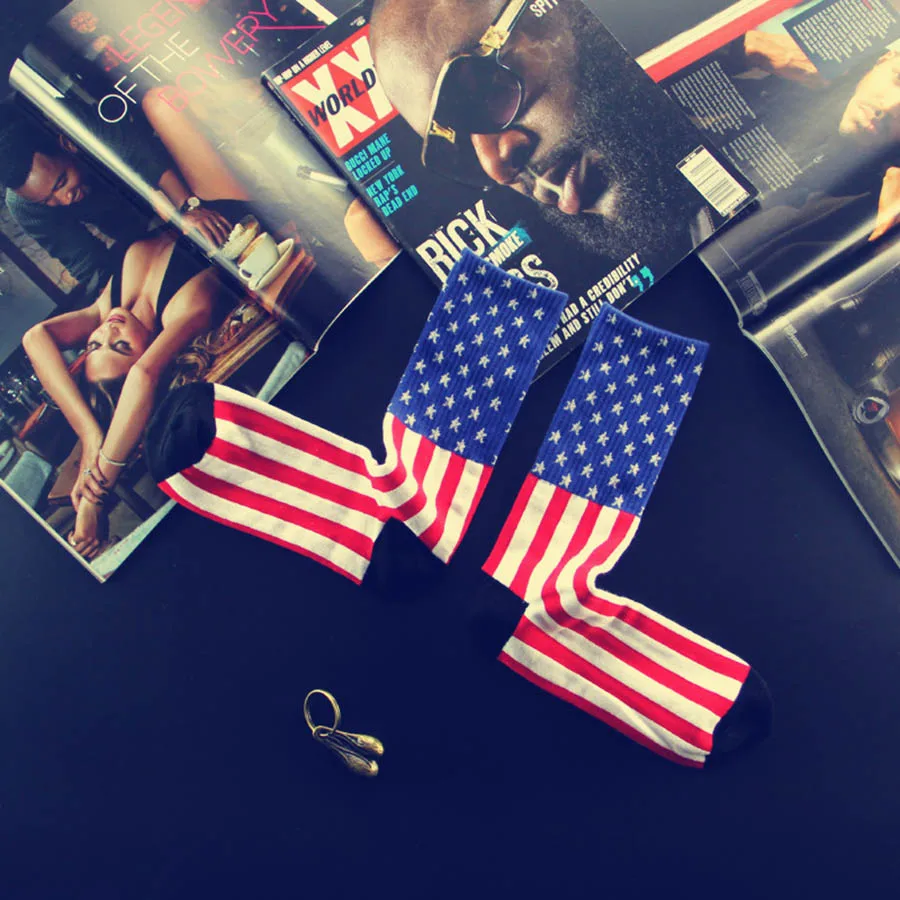 2017 Newly Europe the United States high quality Breathable men cotton socks US flag striped cotton socks and stars flag
2017 Newly Europe the United States high quality Breathable men cotton socks US flag striped cotton socks and stars flag