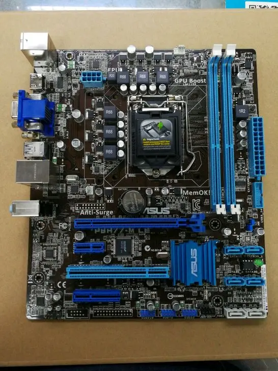 Б/у для Asus P8H77-M LE оригинальная материнская плата H77 LGA 1155 i3 i5 i7 DDR3 16G SATA3 USB3 HDMI DVI VGA uATX |