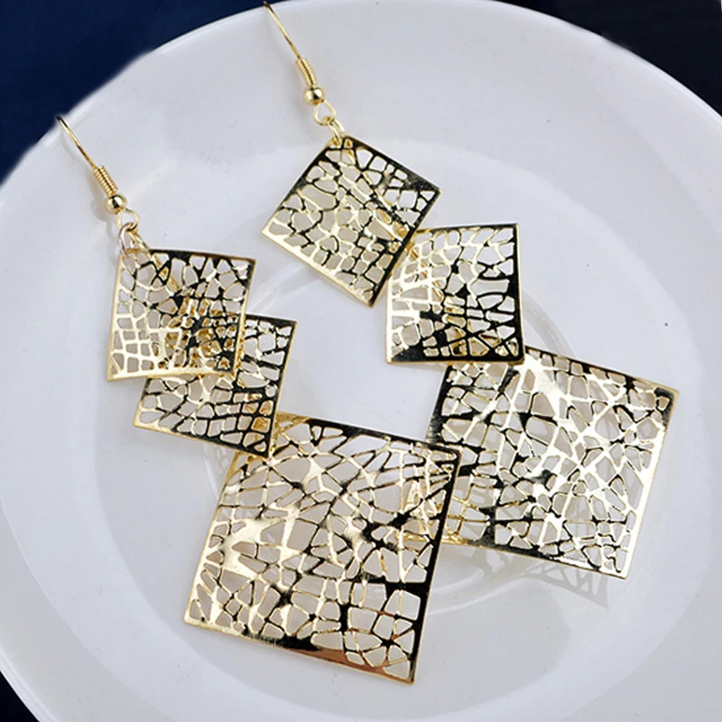 LNRRABC Long Dangle Drop Earrings Hook Hollow Square Gold Color Golden/Silvery Evening Party Earring Fashion Jewelry
LNRRABC Long Dangle Drop Earrings Hook Hollow Square Gold Color Golden/Silvery Evening Party Earring Fashion Jewelry