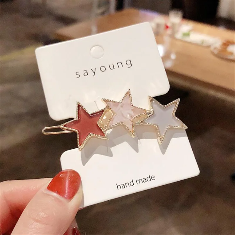 2020 Women's Sweet Fashion Star Acrylic Alligator Hair Clips Headband Girls Rhinestone Korean Handmade Hairpins Hair Accessories
2020 Women's Sweet Fashion Star Acrylic Alligator Hair Clips Headband Girls Rhinestone Korean Handmade Hairpins Hair Accessories