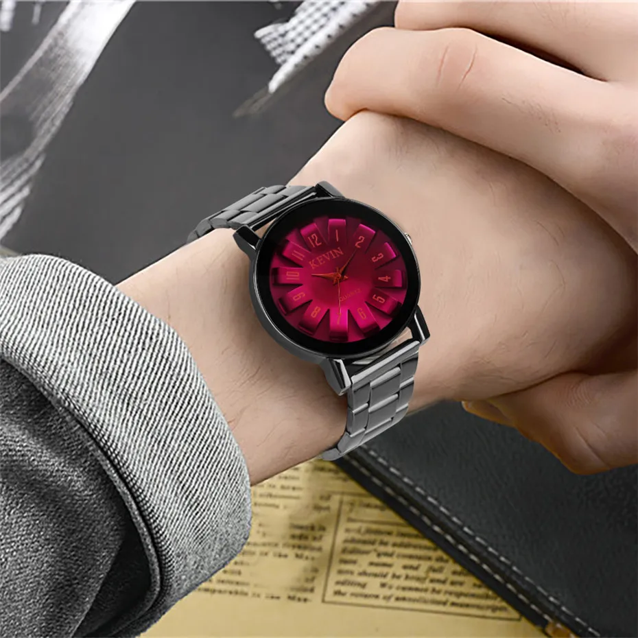 KEVIN Watch Men Blue/Purple Red Color Unique Roman Numerals Casual Man Wristwatches Creative Metal Strap Quartz Clock Gifts 2018
KEVIN Watch Men Blue/Purple Red Color Unique Roman Numerals Casual Man Wristwatches Creative Metal Strap Quartz Clock Gifts 2018