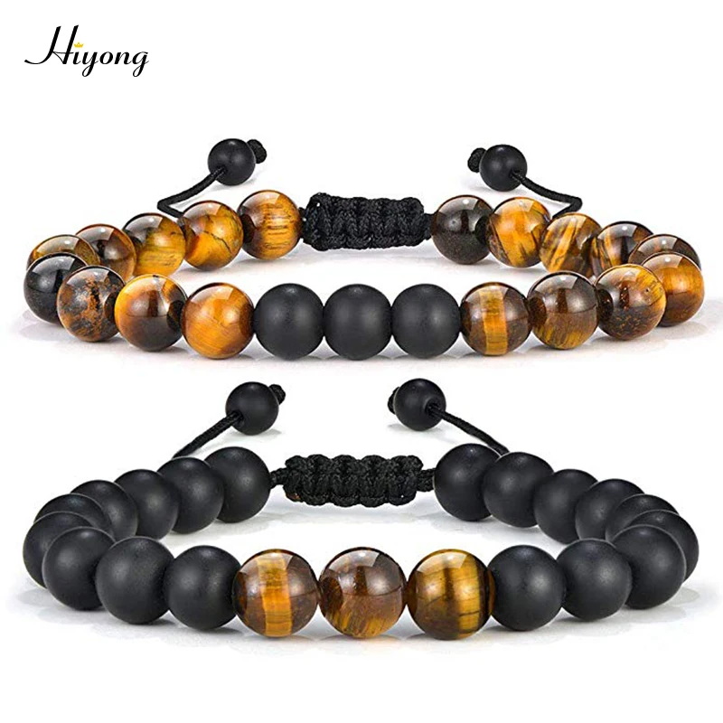 HIYONG Beaded Bracelets for Men Women 8mm Tiger Eye Bracelet Adjustable Natural Black Matte Stone Set Bracelets Jewelry Gifts
HIYONG Beaded Bracelets for Men Women 8mm Tiger Eye Bracelet Adjustable Natural Black Matte Stone Set Bracelets Jewelry Gifts