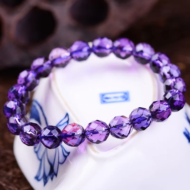 12mm Nature Stone Brazil 64 faceted purple Crystal Quartz Bracelet Wrap Beaded Stretch Bracelet Women Fashion Jewelry Bangles
12mm Nature Stone Brazil 64 faceted purple Crystal Quartz Bracelet Wrap Beaded Stretch Bracelet Women Fashion Jewelry Bangles