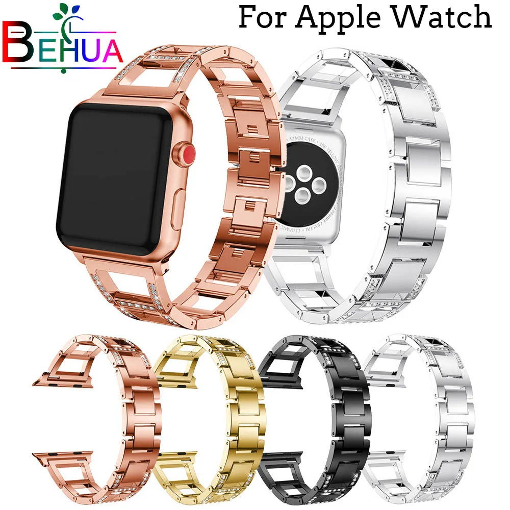 Fashion stainless steel diamond watch band for Apple watch 38MM/42MM for iwatch Series 4 3 2 1 Bracelet strap replacement bands
Fashion stainless steel diamond watch band for Apple watch 38MM/42MM for iwatch Series 4 3 2 1 Bracelet strap replacement bands