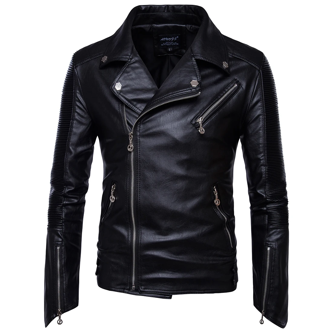 Autumn and winter fashion moto jackets side zipper Placket PU leather motorcycle jacket men black coat Slim stand collar
Autumn and winter fashion moto jackets side zipper Placket PU leather motorcycle jacket men black coat Slim stand collar