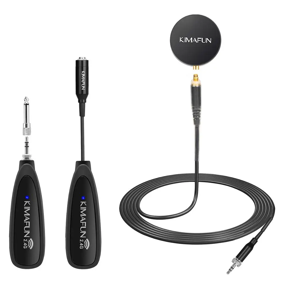 KIMAFUN 2 4G мини беспроводной микрофон пикап для деревянной гитары скрипки банджо