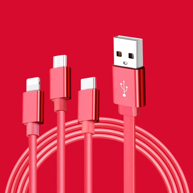Мульти зарядный кабель шнур 3 в 1 Тип C Micro USB выдвижной для мобильного телефона JLRJ88