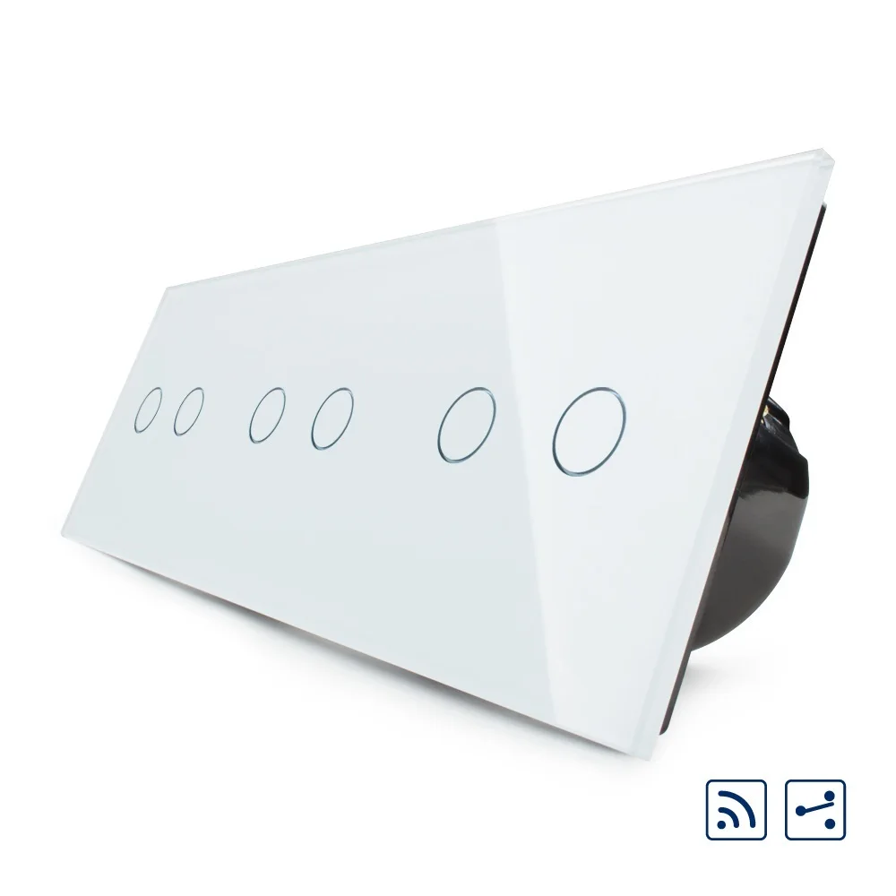 Livolo EU Standard,Touch Switch, Free Combination Luxury Wall Triple Touch Switch,C706SR-11,6Gang 6Way With Crystal Glass Panel
Livolo EU Standard,Touch Switch, Free Combination Luxury Wall Triple Touch Switch,C706SR-11,6Gang 6Way With Crystal Glass Panel