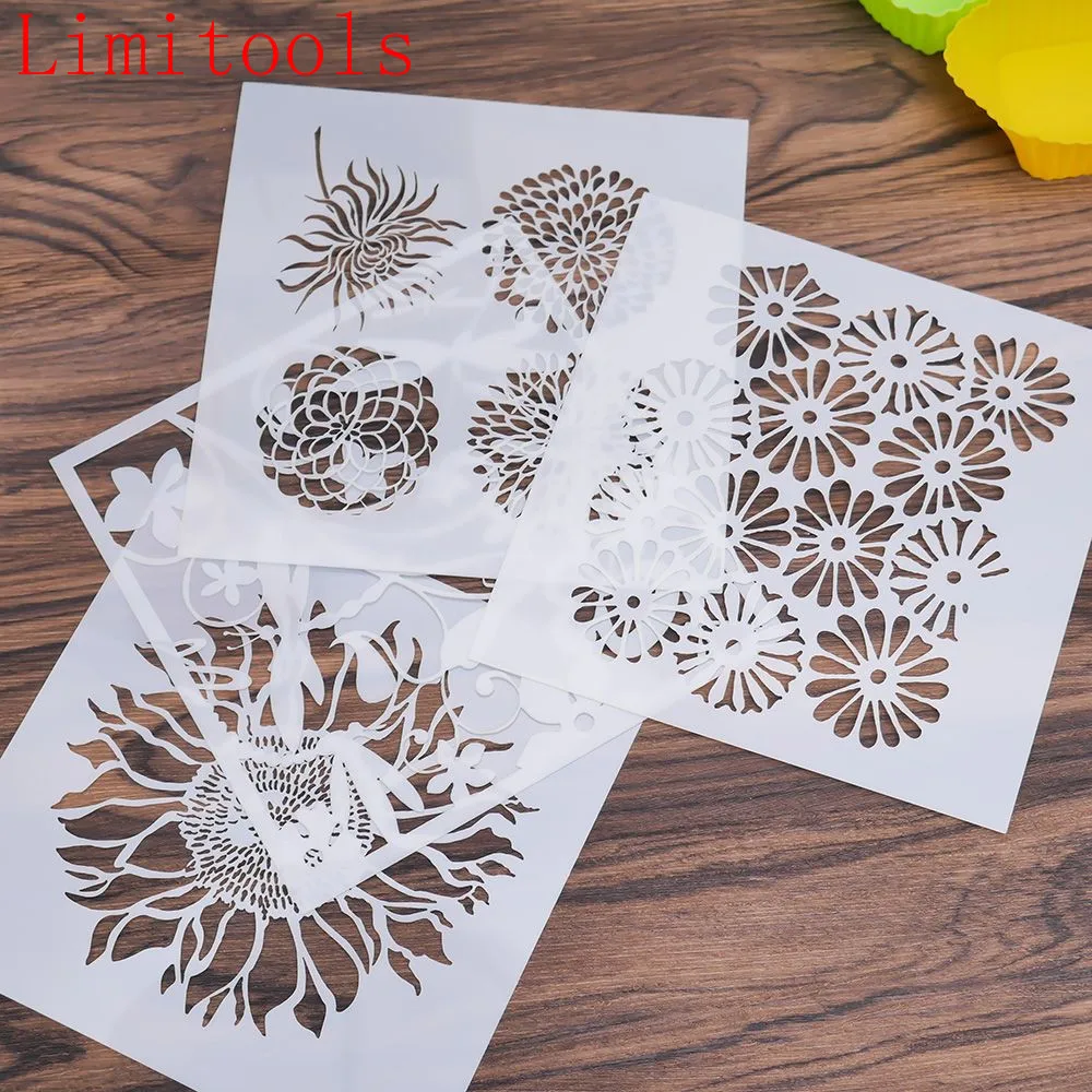 Reusable Stencil Airbrush Painting Art DIY Home Decor Scrapbooking Album Craft Flower Layering Plastic Stencils Coffee Cake Mold
Reusable Stencil Airbrush Painting Art DIY Home Decor Scrapbooking Album Craft Flower Layering Plastic Stencils Coffee Cake Mold