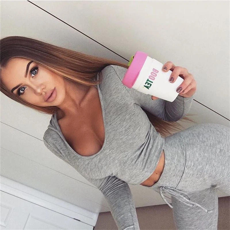 NORMOV Fashion Women Two Piece Sets High Waist Elasticity Push Up O Neck Ankle Length Polyester Fitness Set Female Workout Sets
NORMOV Fashion Women Two Piece Sets High Waist Elasticity Push Up O Neck Ankle Length Polyester Fitness Set Female Workout Sets