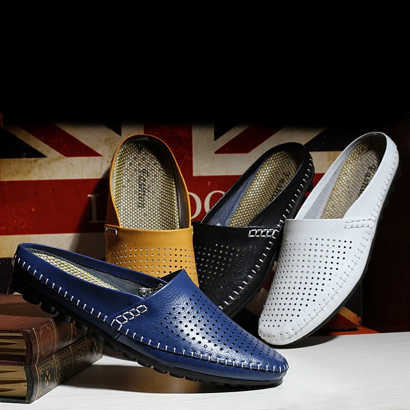 Summer New Men's Genuine Leather Slippers Breathable Hole Shoes Lazy One Foot Casual Beach Slippers Shoes
Summer New Men's Genuine Leather Slippers Breathable Hole Shoes Lazy One Foot Casual Beach Slippers Shoes