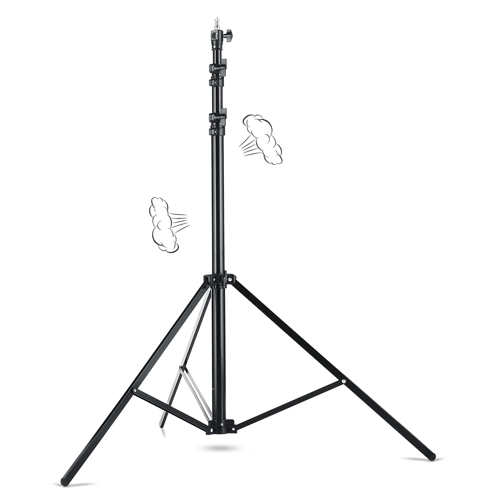 Quick installation 1.8 Meter / 5.9 ft Heavy Duty Impact Air Cushioned Video Studio Light Stand,Telescopic Support in the Middle
Quick installation 1.8 Meter / 5.9 ft Heavy Duty Impact Air Cushioned Video Studio Light Stand,Telescopic Support in the Middle