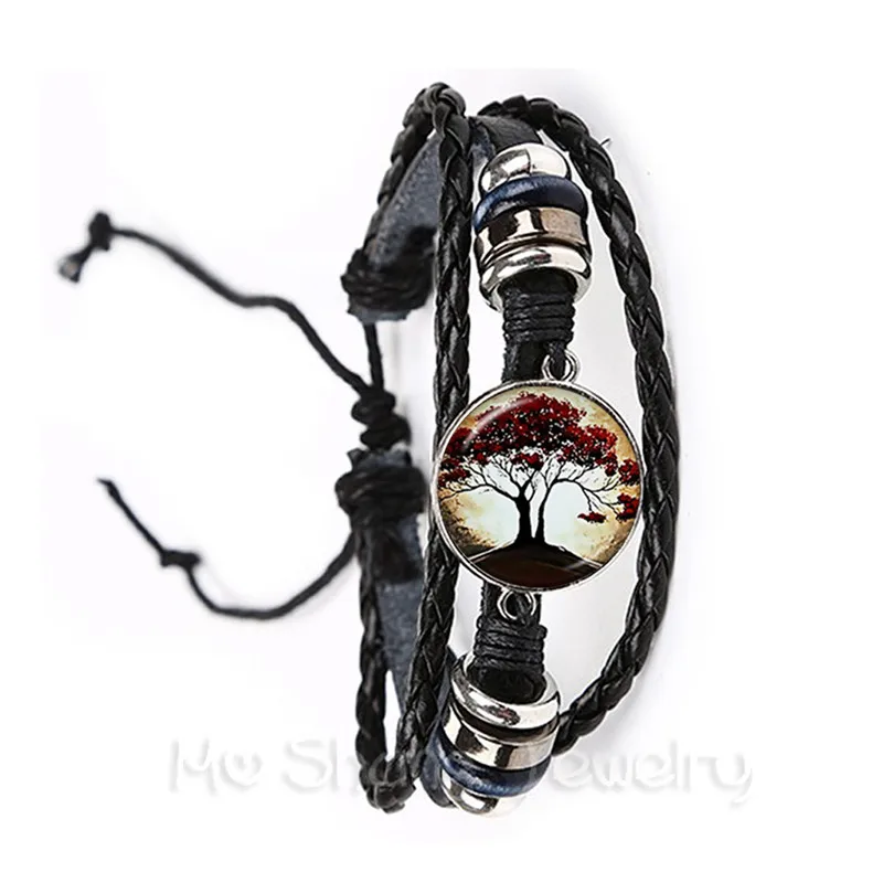 Life Tree Leather Bracelet Glass Cabochon Black/Brown 2 Color Leather Trendy Statement Bangle Fashion Men Women Jewelry Gift
Life Tree Leather Bracelet Glass Cabochon Black/Brown 2 Color Leather Trendy Statement Bangle Fashion Men Women Jewelry Gift