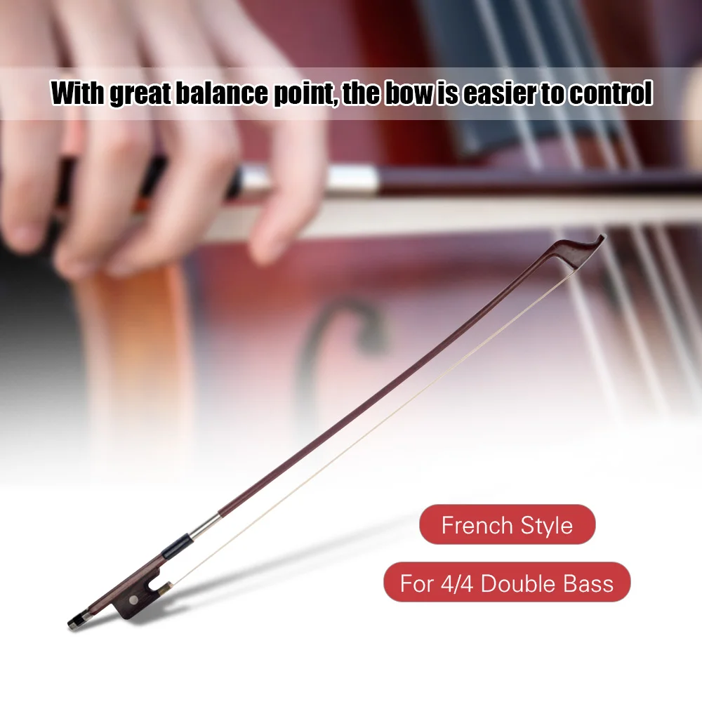 Brazilwood Horsehair Bow French Style Bows for Size 4/4 Double Bass Hair Great Balance Point Orchestral violin Accessories
Brazilwood Horsehair Bow French Style Bows for Size 4/4 Double Bass Hair Great Balance Point Orchestral violin Accessories