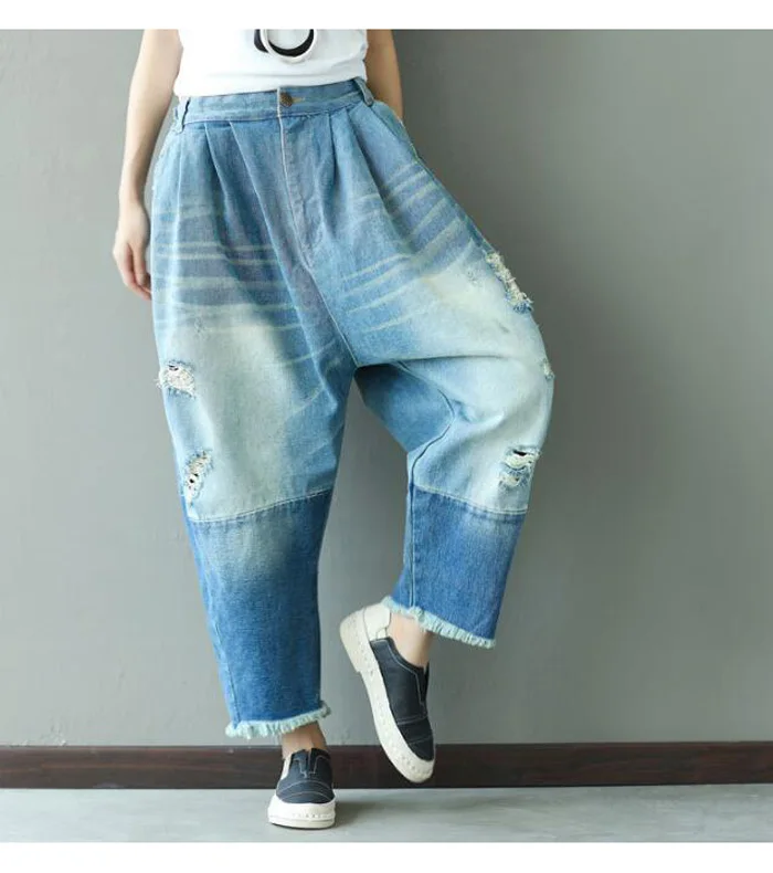 Casual Baggy Jeans Denim Harem Cross-pants Wide Leg Hip Hop Crotch Pants Women Trousers
Casual Baggy Jeans Denim Harem Cross-pants Wide Leg Hip Hop Crotch Pants Women Trousers