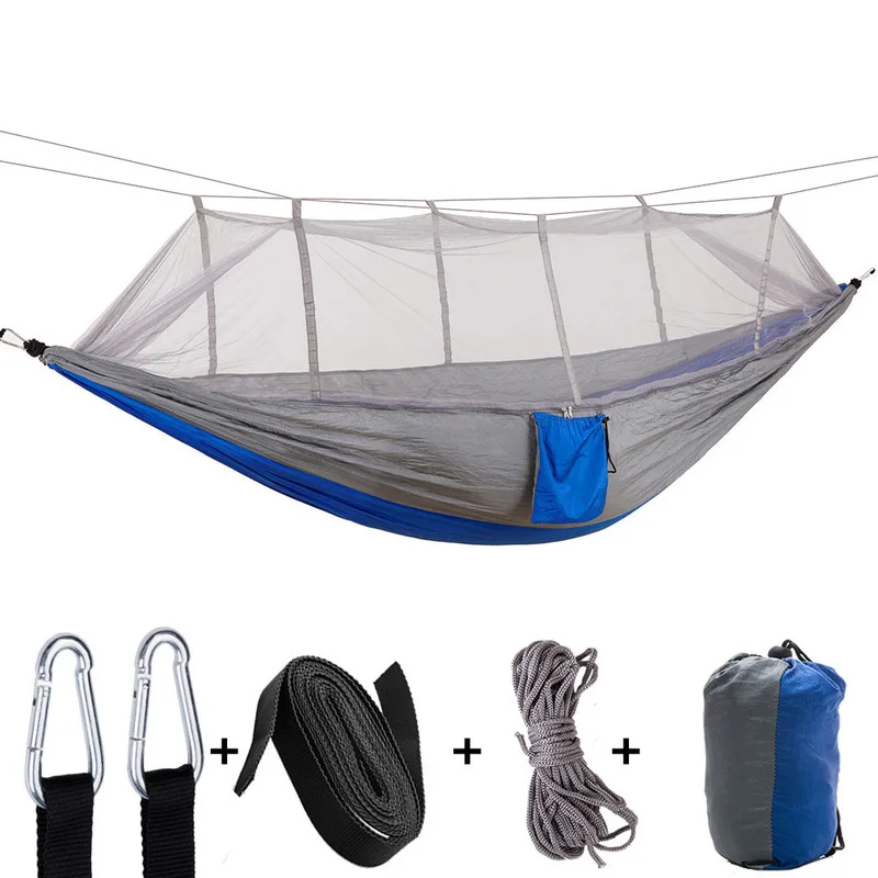 Ultralight Outdoor Hunting Camping Hammock With Mosquito Net Nylon Double Portable Parachute Hanging Swing Bed Tree Tent
Ultralight Outdoor Hunting Camping Hammock With Mosquito Net Nylon Double Portable Parachute Hanging Swing Bed Tree Tent