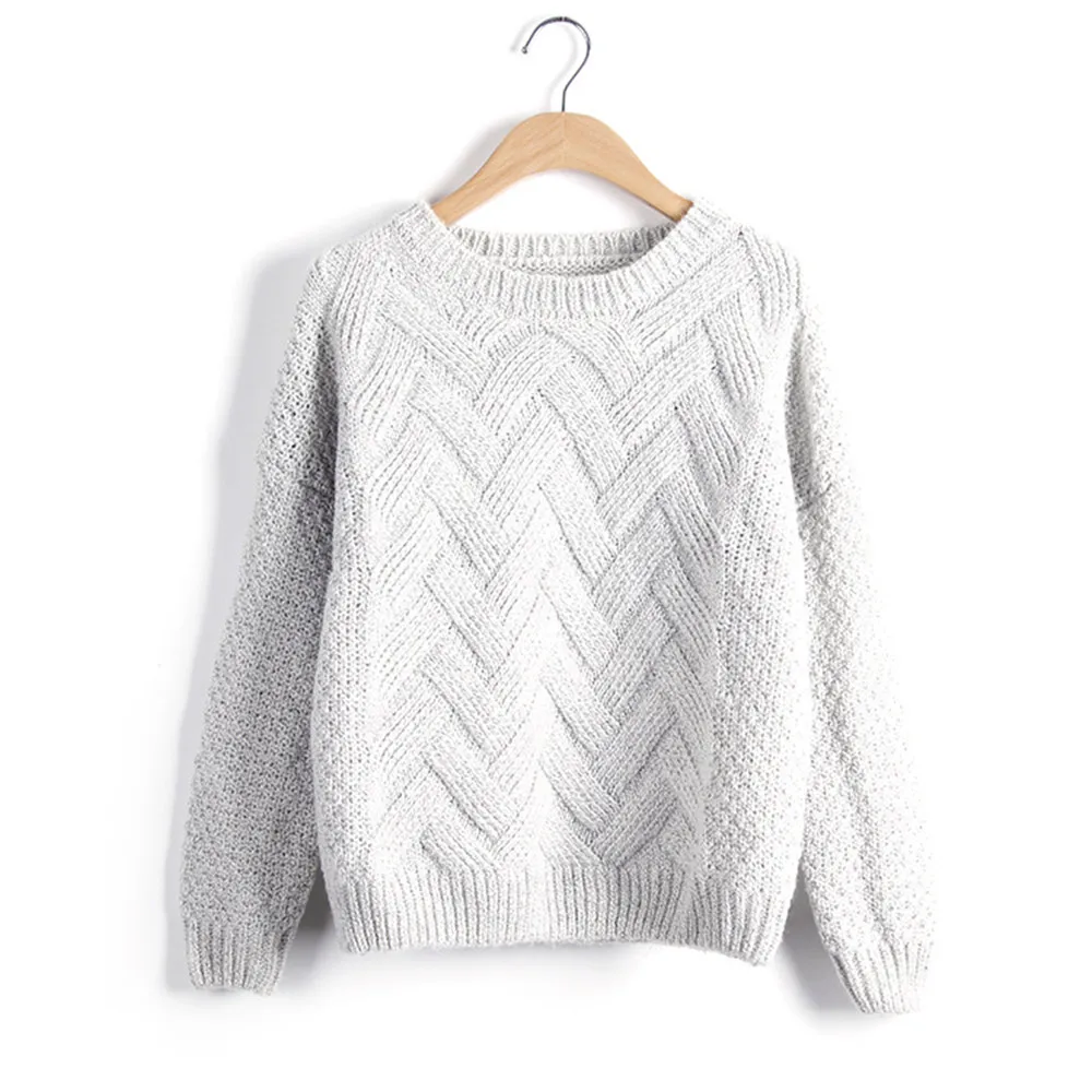Фото 2019 повседневные женские осенне-зимние теплые пуловеры свитер с круглым вырезом и