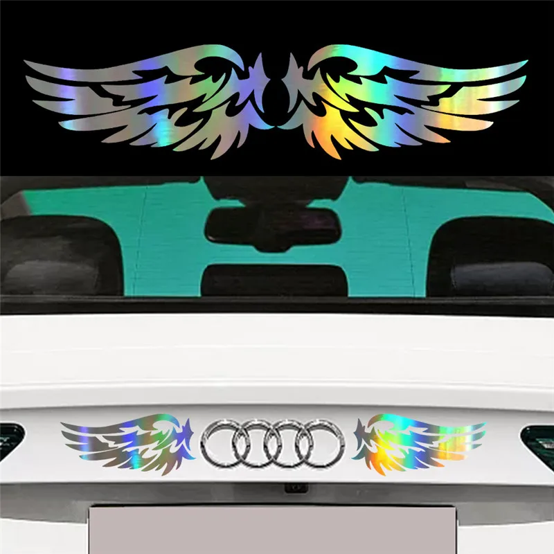 Фото Ангел хранитель с крыльями прекрасные светоотражающие наклейки для автомобиля
