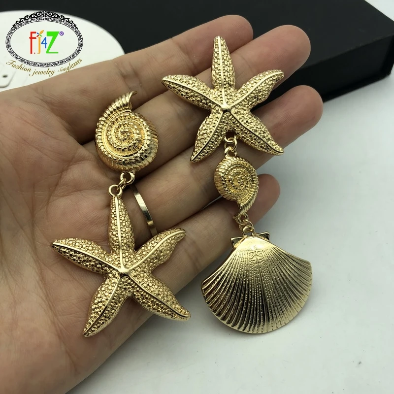 F.J4Z Hot Seastar Earrings for Women Top Fashion Design Oversize Alloy Seafish Seashell Pendant Earrings Summer Beach Jewelry
F.J4Z Hot Seastar Earrings for Women Top Fashion Design Oversize Alloy Seafish Seashell Pendant Earrings Summer Beach Jewelry