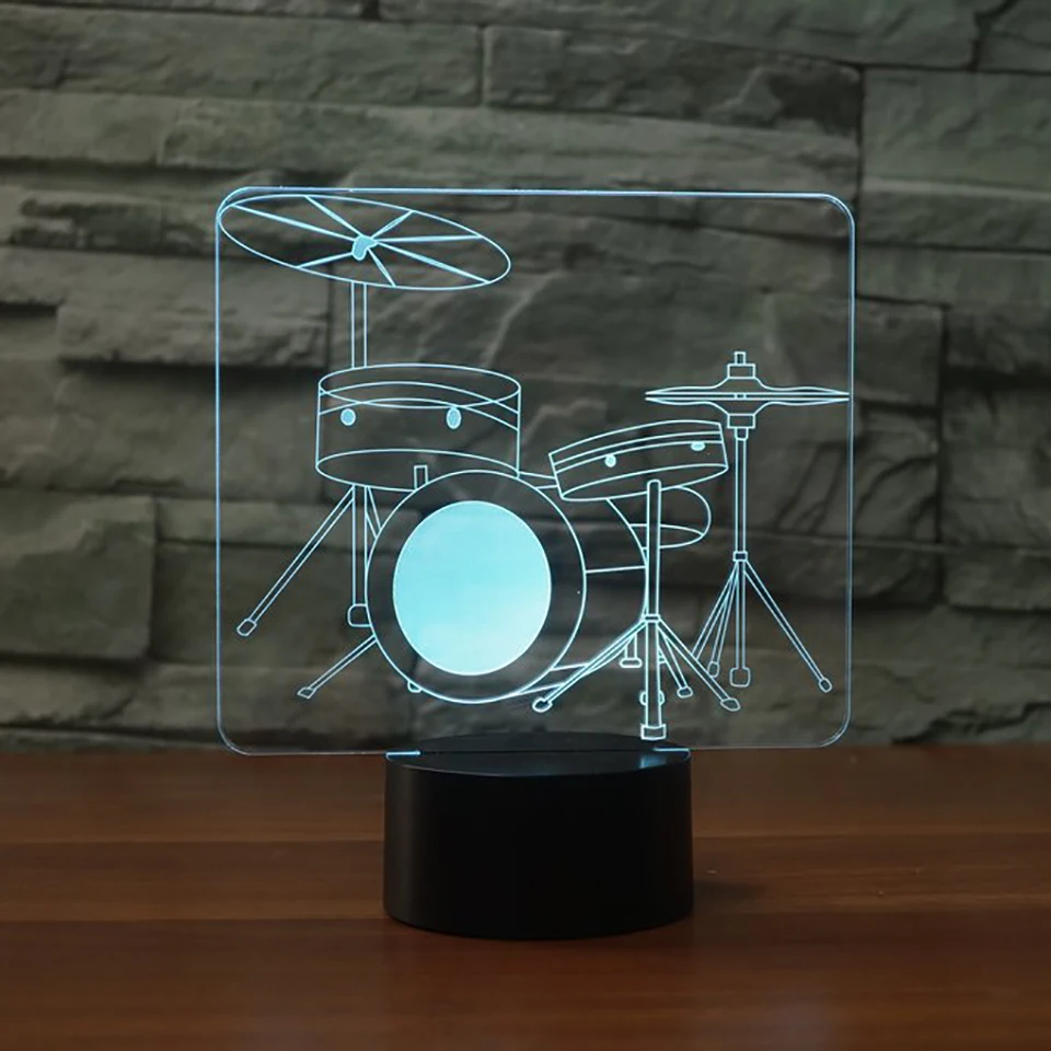 Novelty Drum Set 3D Illusion Led Lamp Touch Nightlight Flashing Musical Instruments for Home Decor Kid Gift
Novelty Drum Set 3D Illusion Led Lamp Touch Nightlight Flashing Musical Instruments for Home Decor Kid Gift