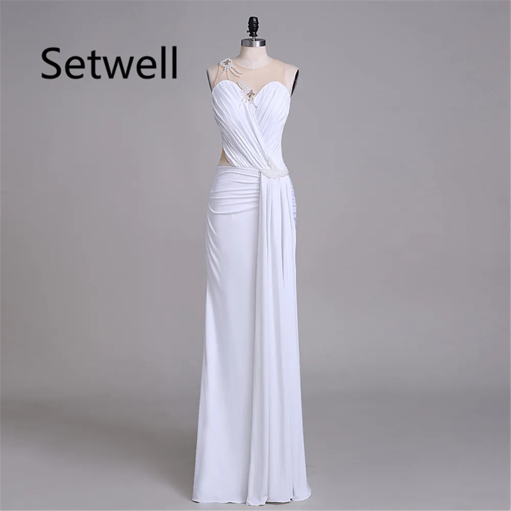 Setwell White Mermaid Evening Dresses 2017 Sexy Illusion Neckline Backless Prom Dress Summer Chiffon Evening Gown
Setwell White Mermaid Evening Dresses 2017 Sexy Illusion Neckline Backless Prom Dress Summer Chiffon Evening Gown
