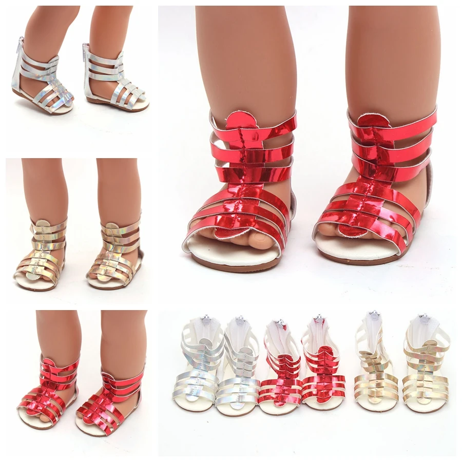 Summer Doll Shoes Cute Golden Red Silver Sandals Fit 43cm Baby New Born Doll and 18 inch for Girl Doll Accessories BJD Doll
Summer Doll Shoes Cute Golden Red Silver Sandals Fit 43cm Baby New Born Doll and 18 inch for Girl Doll Accessories BJD Doll