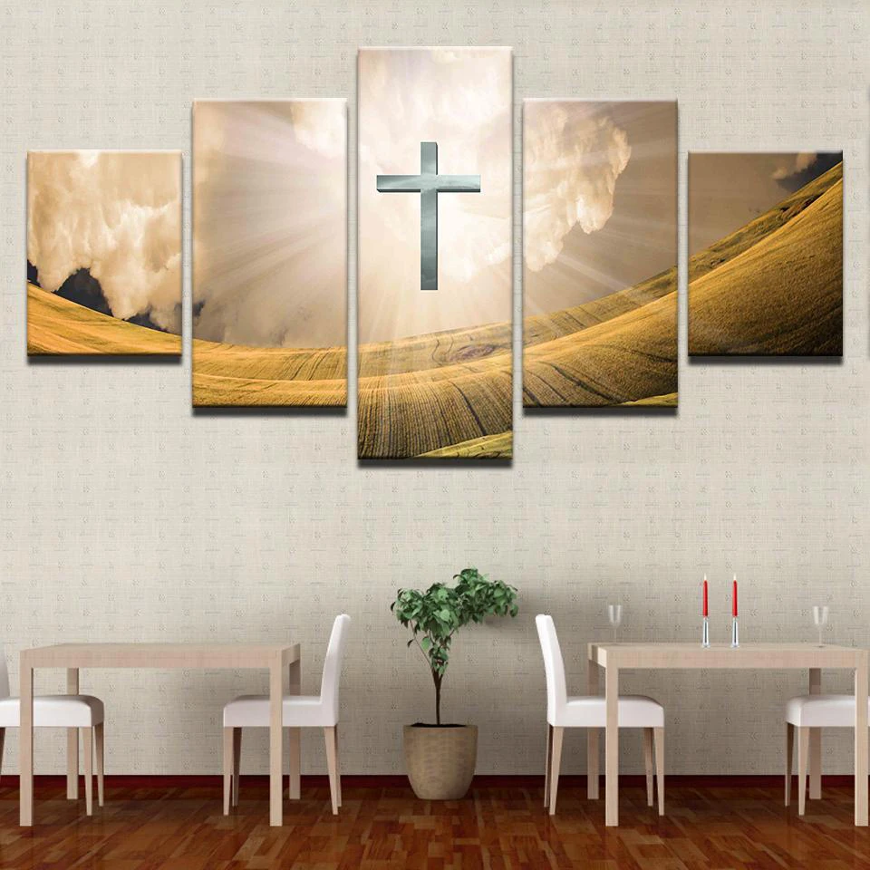 Pictures Painting Canvas Living Room Modular Wall Art 5 Panel Christ Cross Holy Light Frame HD Printed Modern Poster Home Decor
Pictures Painting Canvas Living Room Modular Wall Art 5 Panel Christ Cross Holy Light Frame HD Printed Modern Poster Home Decor