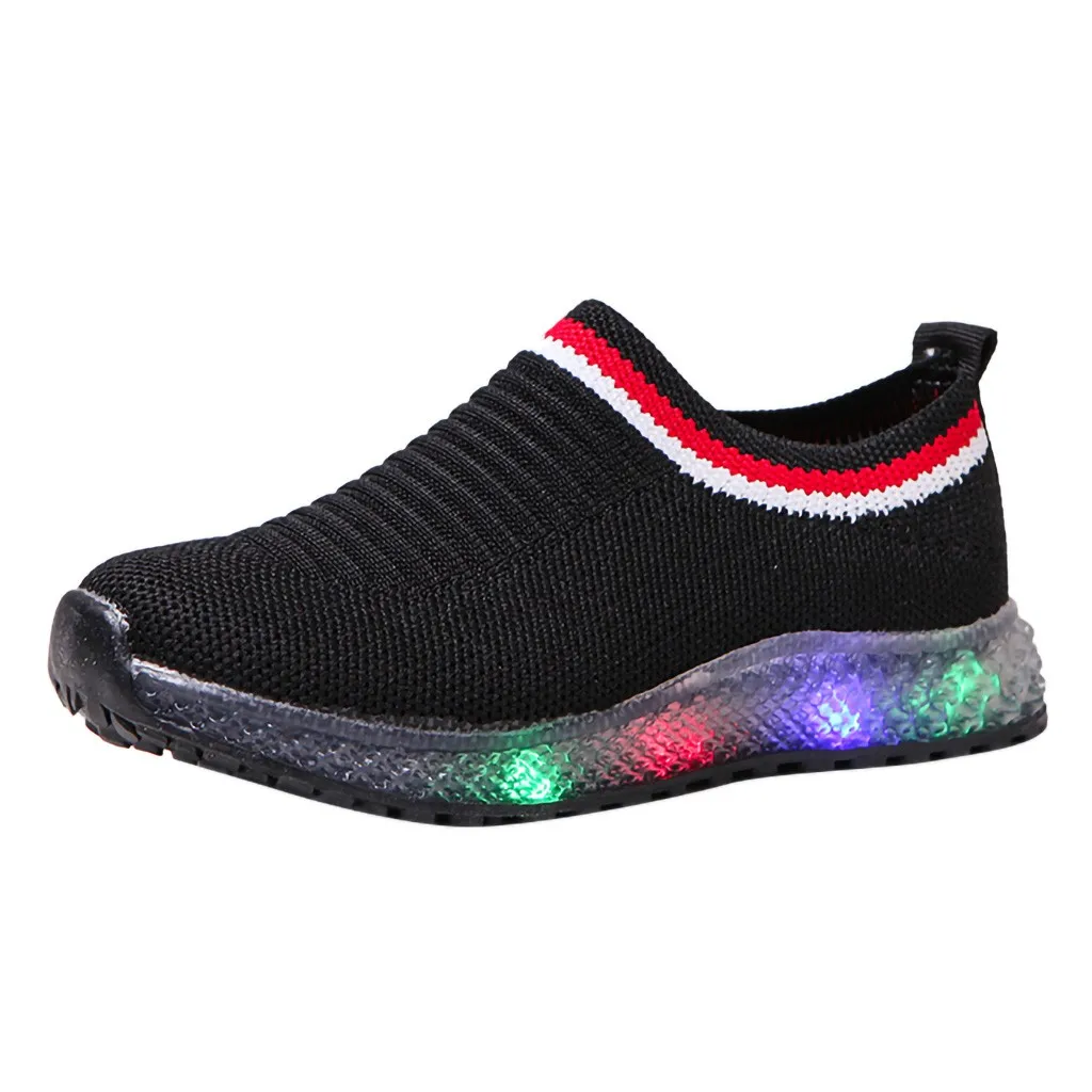 Children Kid Baby girls shoes Boys Mesh Led Luminous Sport Run Sneakers Casual with light zapatos deportivos niña#XB30 | Детская