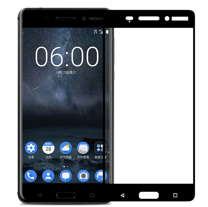 Закаленное стекло с полным покрытием экрана для Nokia 3 5 6 7 8 Защитное nokia Защитная