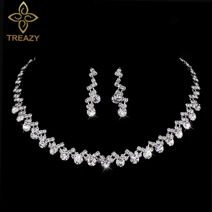 TREAZY New Designed Wedding Jewelry Sets for Women Rhinestone Crystal Necklace Earrings Bridal Jewelry Sets Wedding Accessories
TREAZY New Designed Wedding Jewelry Sets for Women Rhinestone Crystal Necklace Earrings Bridal Jewelry Sets Wedding Accessories