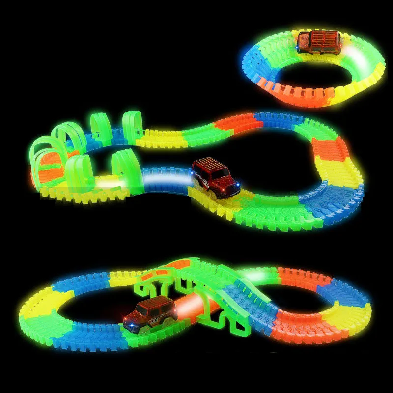 New Miraculous Glowing car racing bend flex Track Glow in dark toys Tracks&Bridge&Tunnel&Cars set toy for children brinquedos
New Miraculous Glowing car racing bend flex Track Glow in dark toys Tracks&Bridge&Tunnel&Cars set toy for children brinquedos