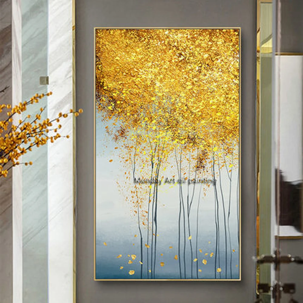 Wall art new Hand painted landscape gold trees oil paintings large abstract art wall paintings Decoracion Cuadros duvar tablolar
Wall art new Hand painted landscape gold trees oil paintings large abstract art wall paintings Decoracion Cuadros duvar tablolar