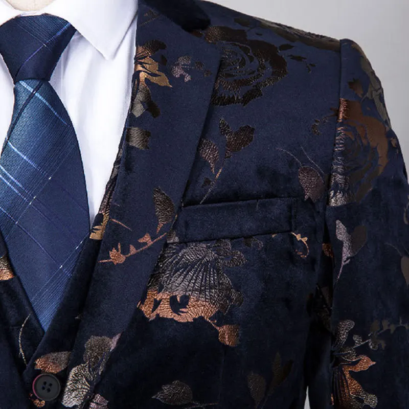 Trajes De Hombre 2019 Slim Fit Printed Three-Piece Host Performance Dress (Jackets+Vest+Pants)
Trajes De Hombre 2019 Slim Fit Printed Three-Piece Host Performance Dress (Jackets+Vest+Pants)