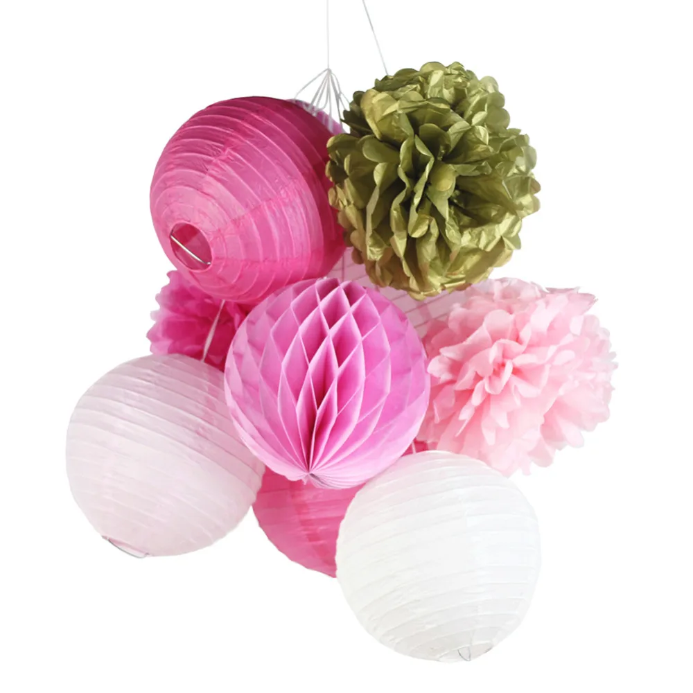 10pcs(Gold,Pink,White) Paper Decoration Set Paper Lanterns,Tissue Paper Pom Pom Flowers,Honeycomb Balls Birthday Shower Wedding
10pcs(Gold,Pink,White) Paper Decoration Set Paper Lanterns,Tissue Paper Pom Pom Flowers,Honeycomb Balls Birthday Shower Wedding