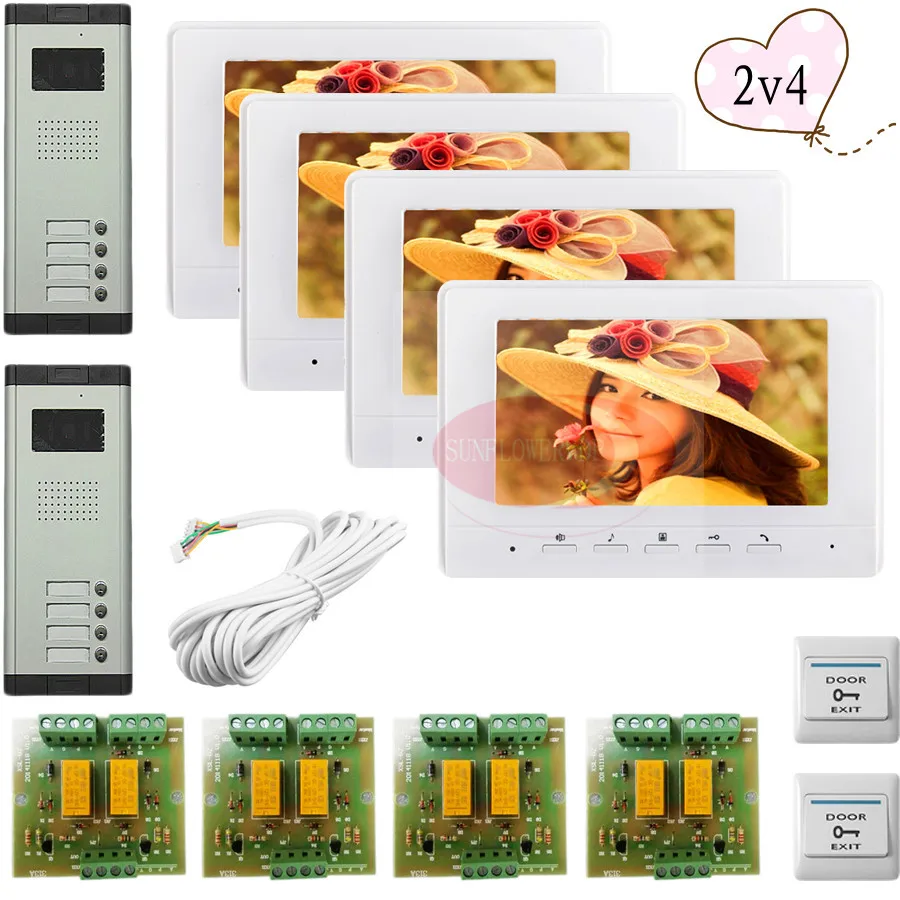 2 Doors 4 Buttons Infared CCD Camera For 4 Apartments Color 7" HD 700lines Video DoorPhone Intercom Doorbell In Stock!
2 Doors 4 Buttons Infared CCD Camera For 4 Apartments Color 7" HD 700lines Video DoorPhone Intercom Doorbell In Stock!