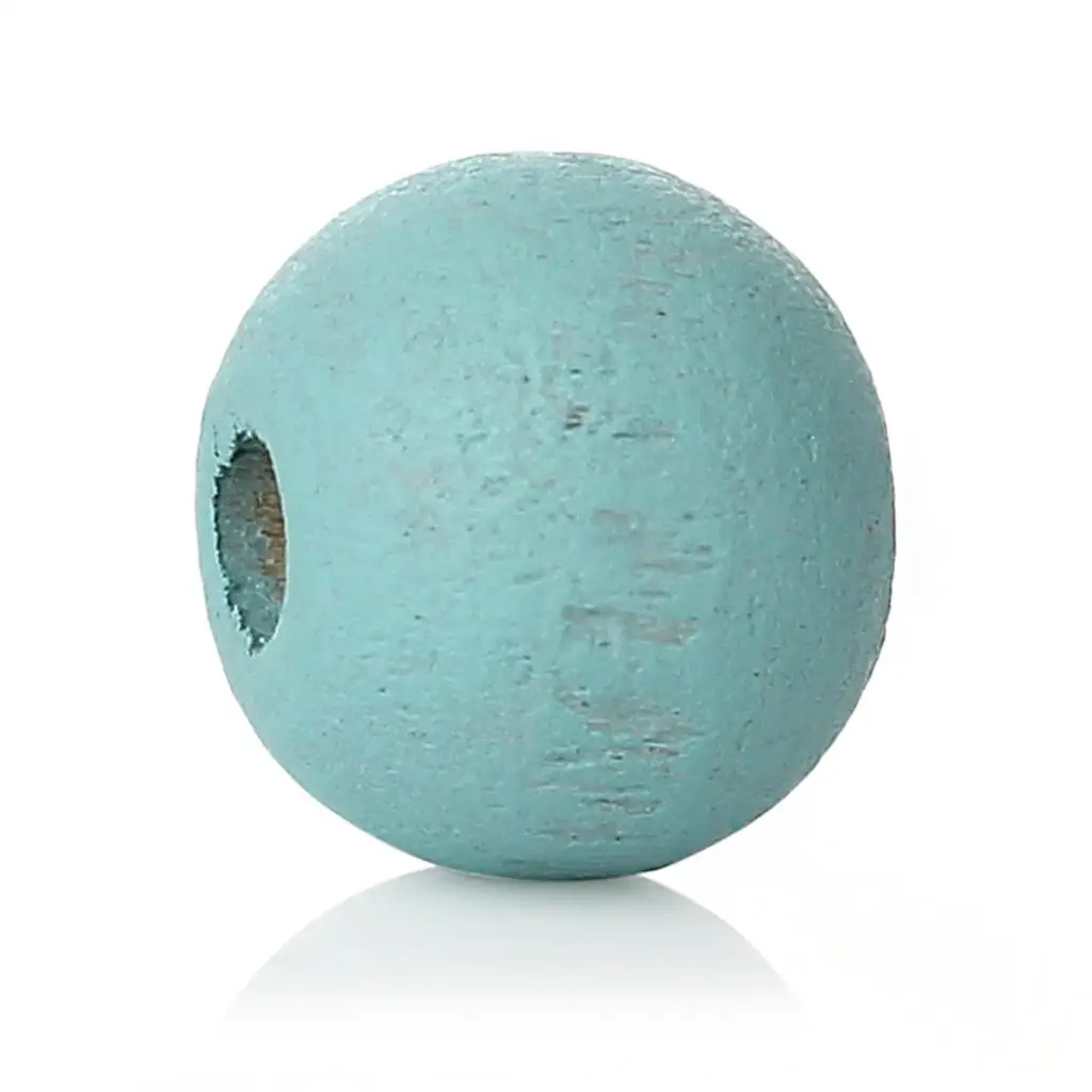 DoreenBeads деревянные бусины Круглые Skyblue около 6 мм (2/8 ") Диаметр отверстие: 2 1 150 шт