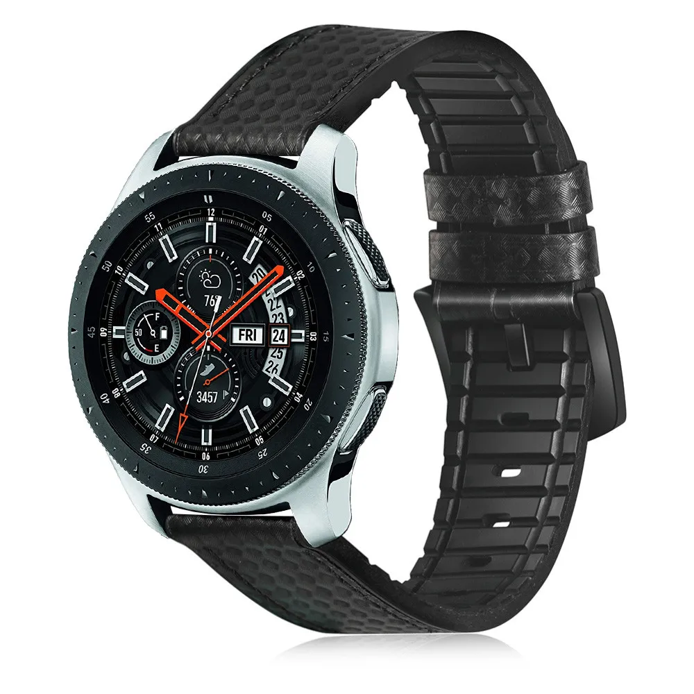 Ремешок из углеродного волокна и силикона для Samsung Galaxy Watch 3 Band браслет Huawei 3/Pro GT 2 2e