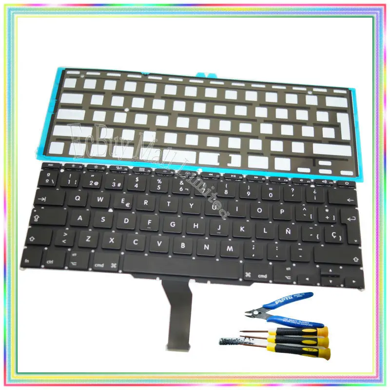 Brand new Spanish SP Keyboard with Backlight & keyboard screws & screwdriver tools for Macbook Air 11.6" A1370 A1465 2011-15Year
Brand new Spanish SP Keyboard with Backlight & keyboard screws & screwdriver tools for Macbook Air 11.6" A1370 A1465 2011-15Year