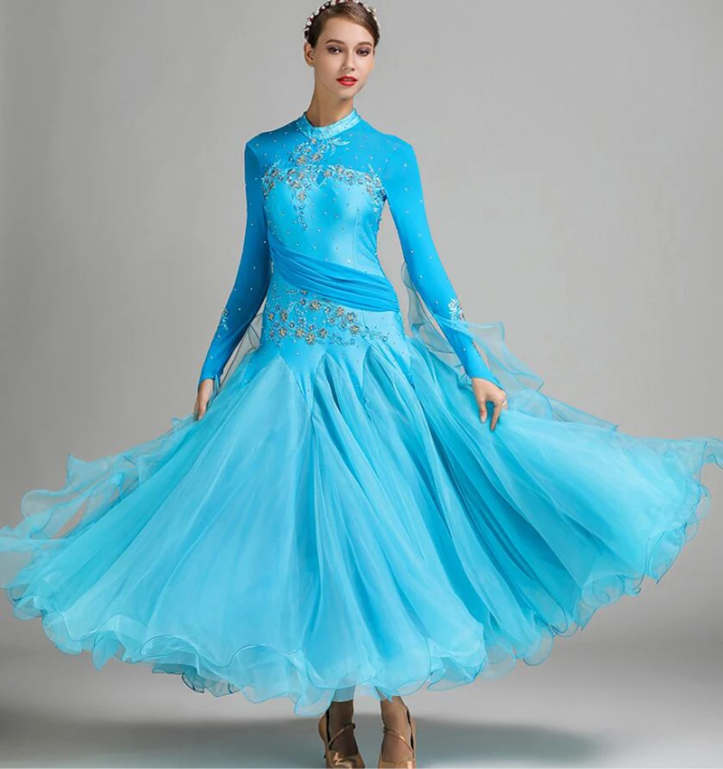 Standard Ballroom Dresses Women High Collar Lycra Stretchy Waltz Dancing Costume Adult Waltz Ballroom Competition Dance Dress
Standard Ballroom Dresses Women High Collar Lycra Stretchy Waltz Dancing Costume Adult Waltz Ballroom Competition Dance Dress
