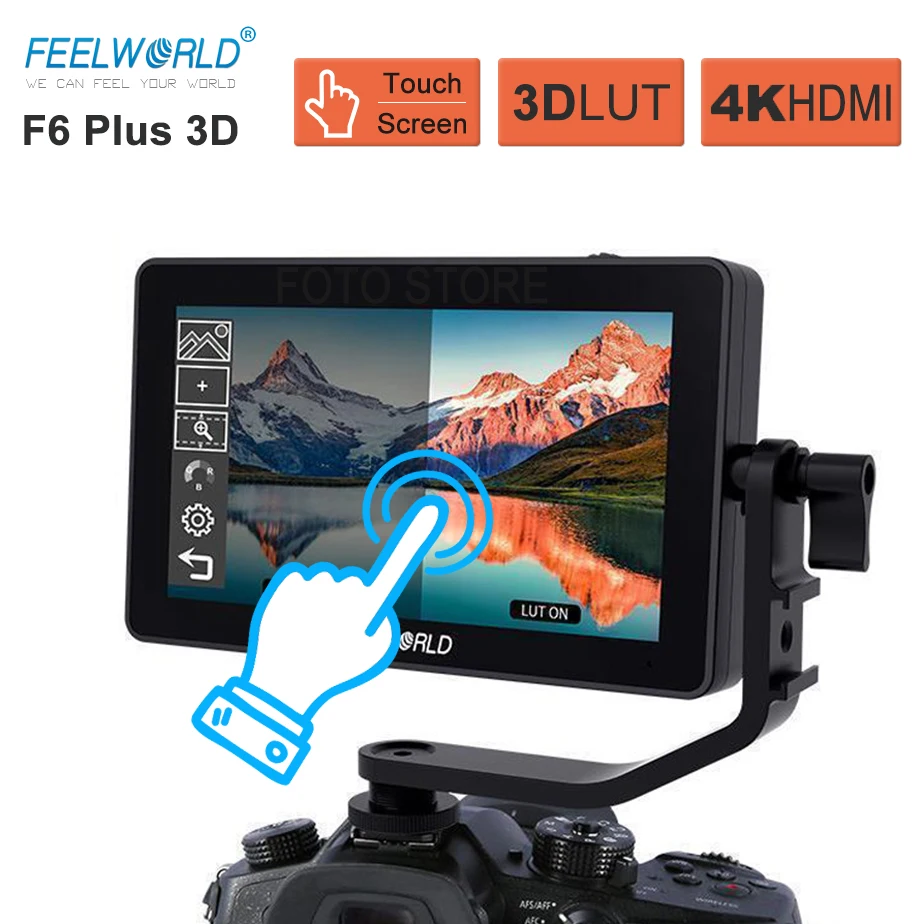 Монитор сенсорного экрана FEELWORLD F6 PLUS 5 дюйма для камеры DSLR полевой монитор 3D LUT